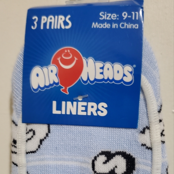 Air Heads Happy Smiling Cloud Print Sock Liners 9-11 Unisex Brand New 3 Pack.A - Picture 3 of 8